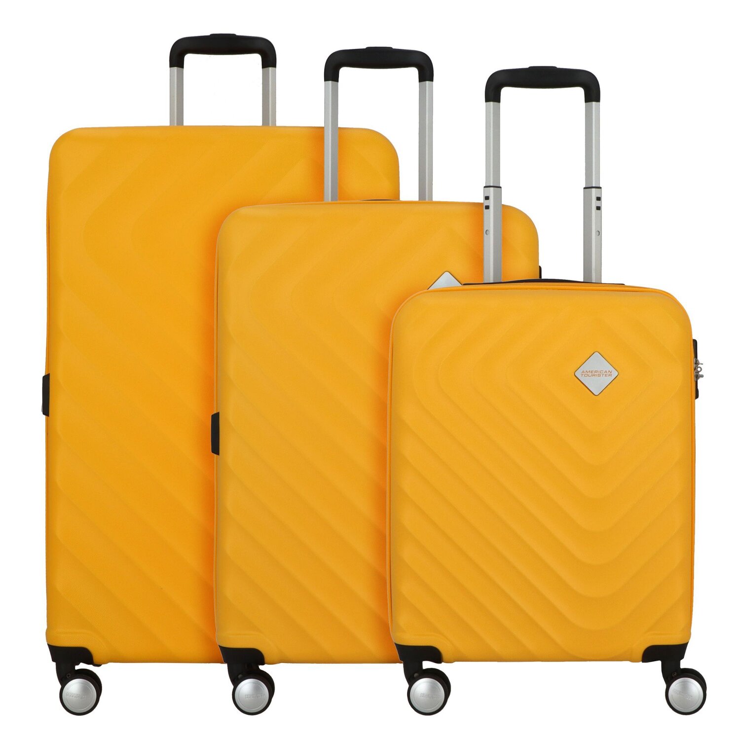 American Tourister Summer Square 4 Rollen Kofferset 3 teilig mit Dehnfalte sunshine yellow bei welovebags