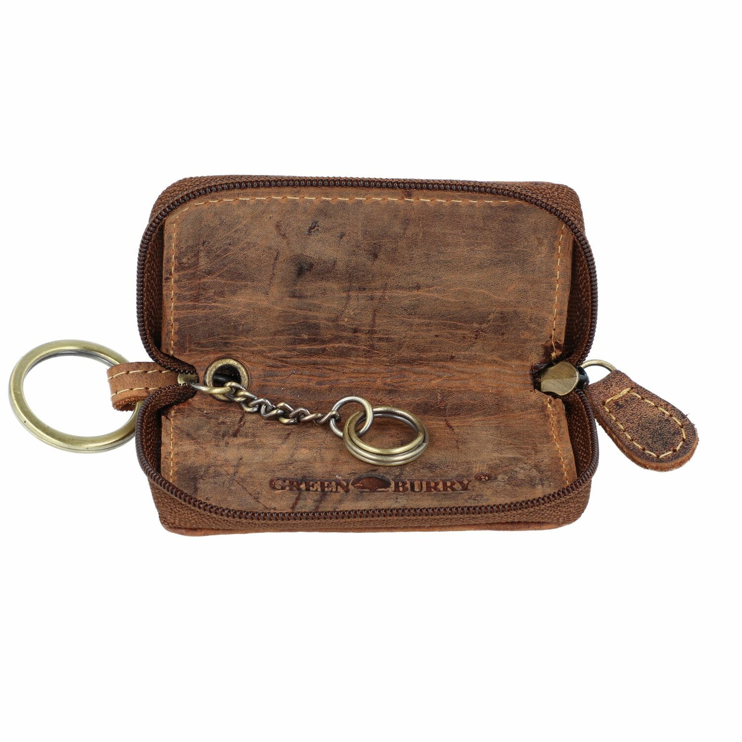 Greenburry Vintage Schlüsseletui Leder 8,5 cm braun